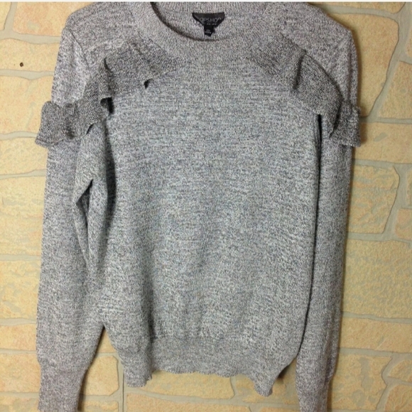 TopShop Size 8 Gray Pullover Sweater Flounce - Picture 4 of 4